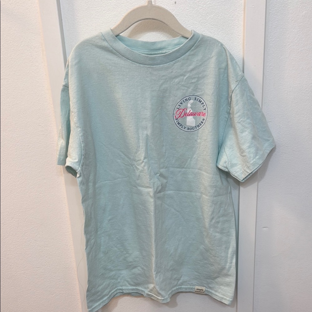 Delaware Kids Light Blue Simply Southern T-Shirt